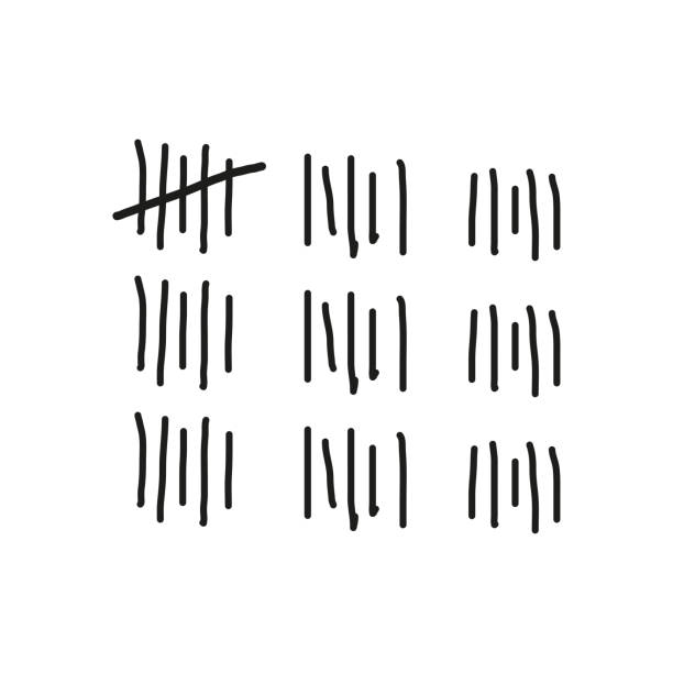 Tally marks count. Vector illustration. EPS 10. Stock image.